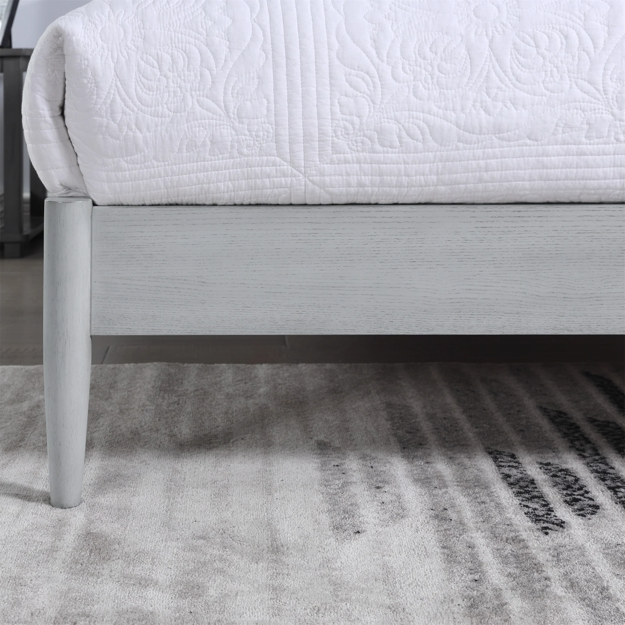 Infinity Del Mar Upholstered Platform White Bed - Image 3